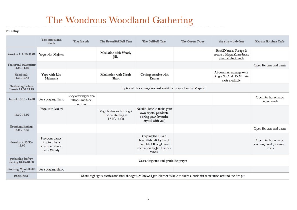 JPEG Sunday The Wondrous Woodland Gathering Programme Love